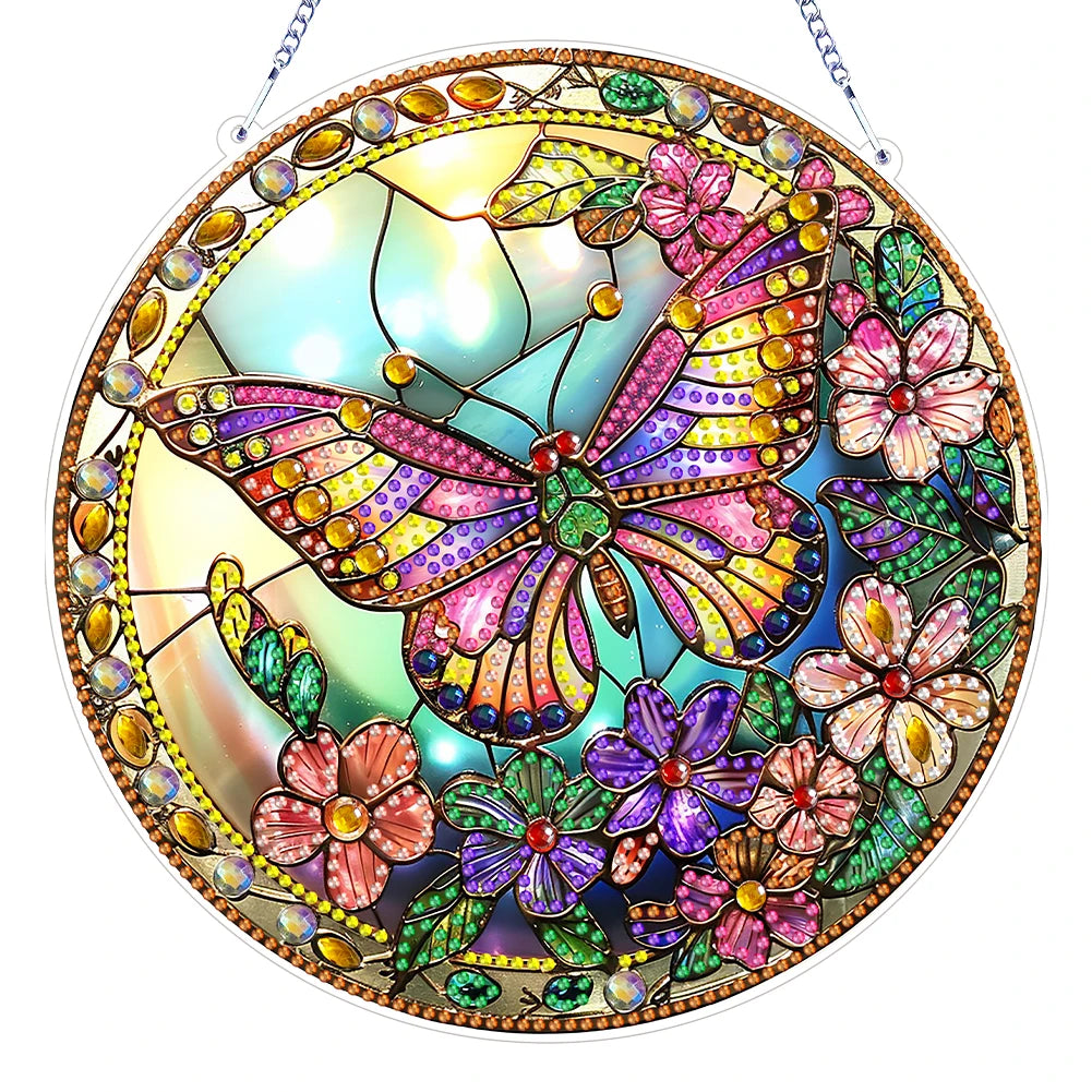 Double Sided Special Shaped Cute Animal Rhinestone Diamond Art Window Pendants, DIY Diamond Painting Hanging Ornament For Adults