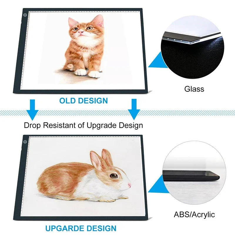 A4/A3 Drawing Tablet Wacom Digital Graphic Tablet LED Diamond Painting Light Pad Board, Portable Board