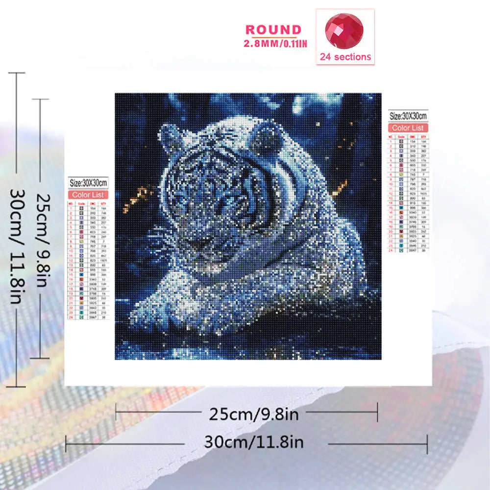 Evershine Diamond Tiger Painting DIY Full Square / Round Drill