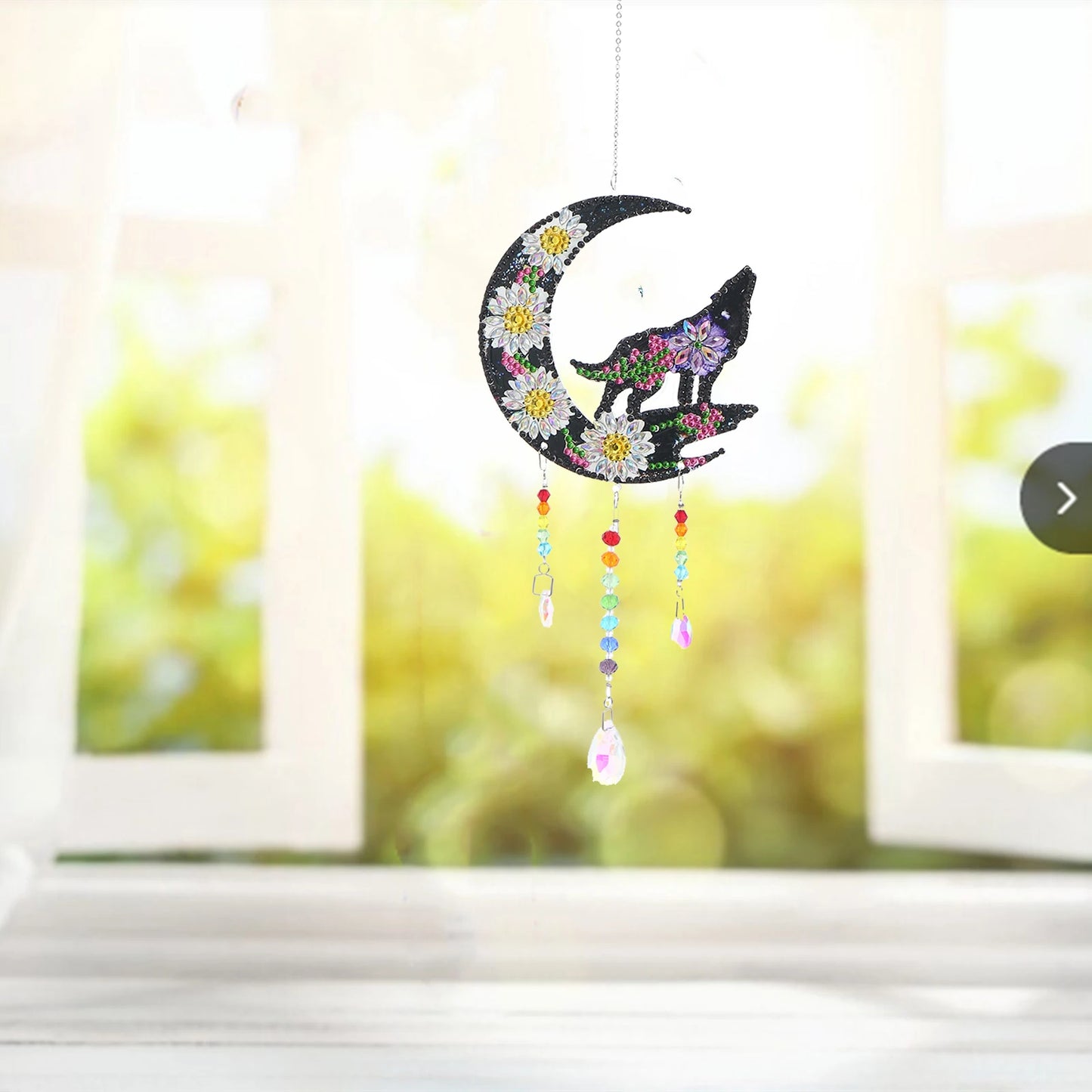 1pc/Set DIY Sun and Moon Diamond Painting Sun Catchers Double Sided Windchimes With Crystal Diamond Art