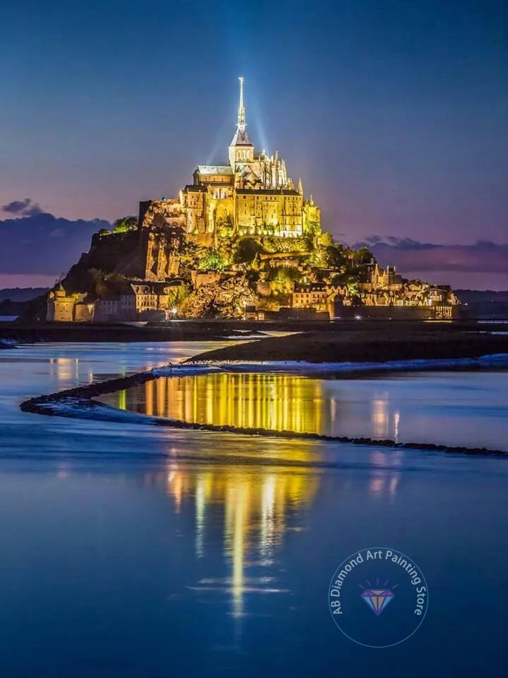 France Castle Mont Saint Michel Diamond Painting Kit 5D DIY Diamond Embroidery Cross Handmade Art Exquisite Gift Home Decoration