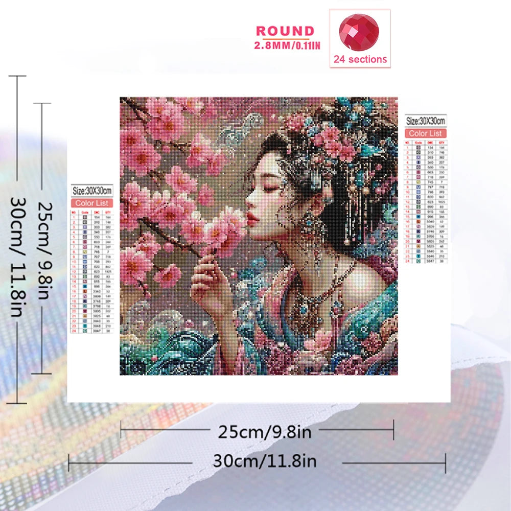 Momoart Woman & Flower DIY Diamond Painting Full Square / Round Drill