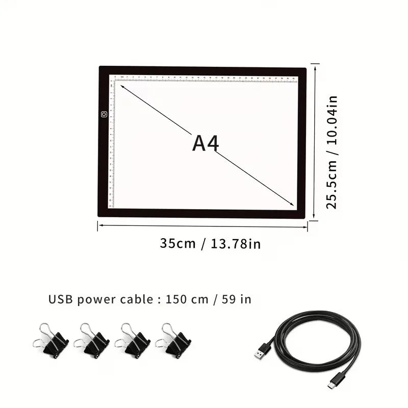 A4 Drawing tablet Digital Graphic Tablet LED Diamond Painting Light Pad Board Portable Board