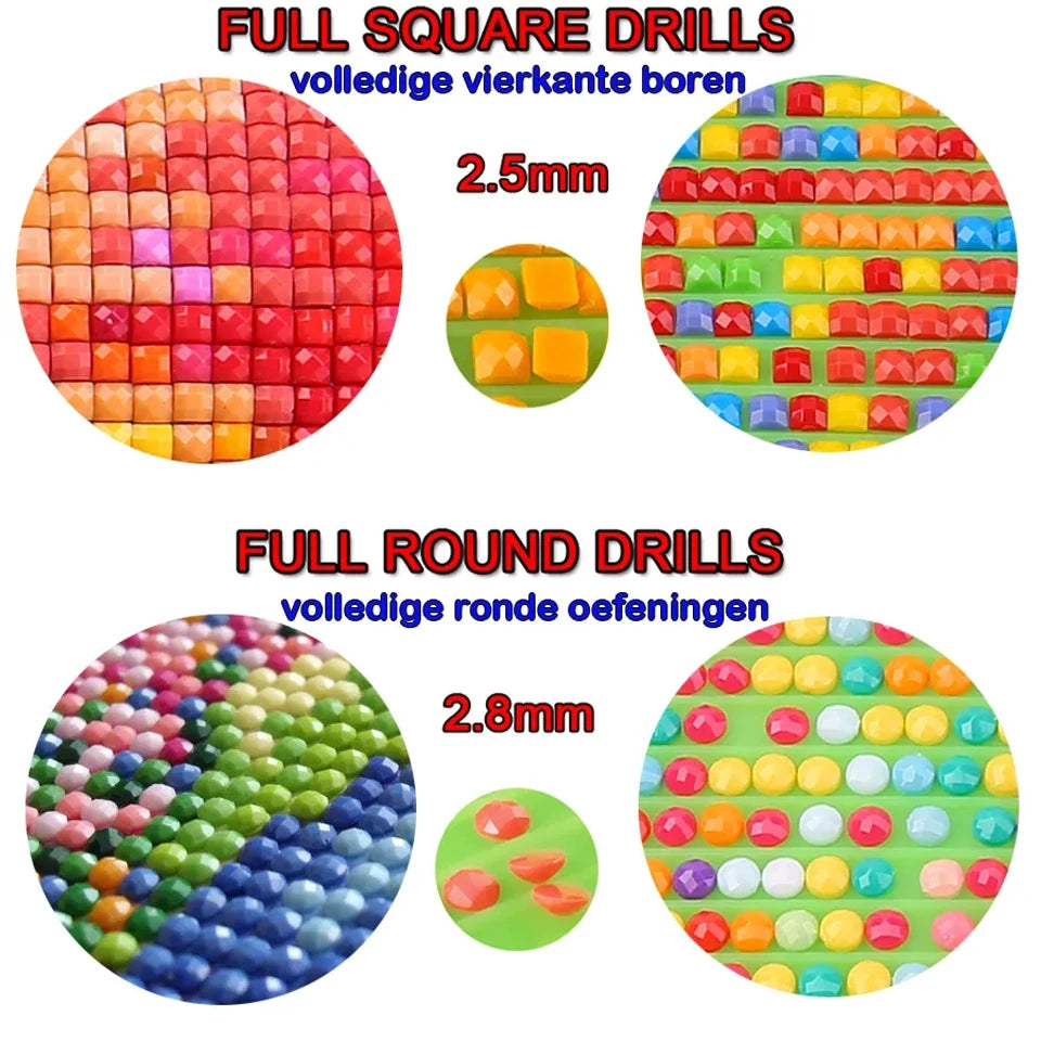 DIY Diamond Painting Beauty And The Beast Diamond Mosaic 5D Square & Round Rhinestone