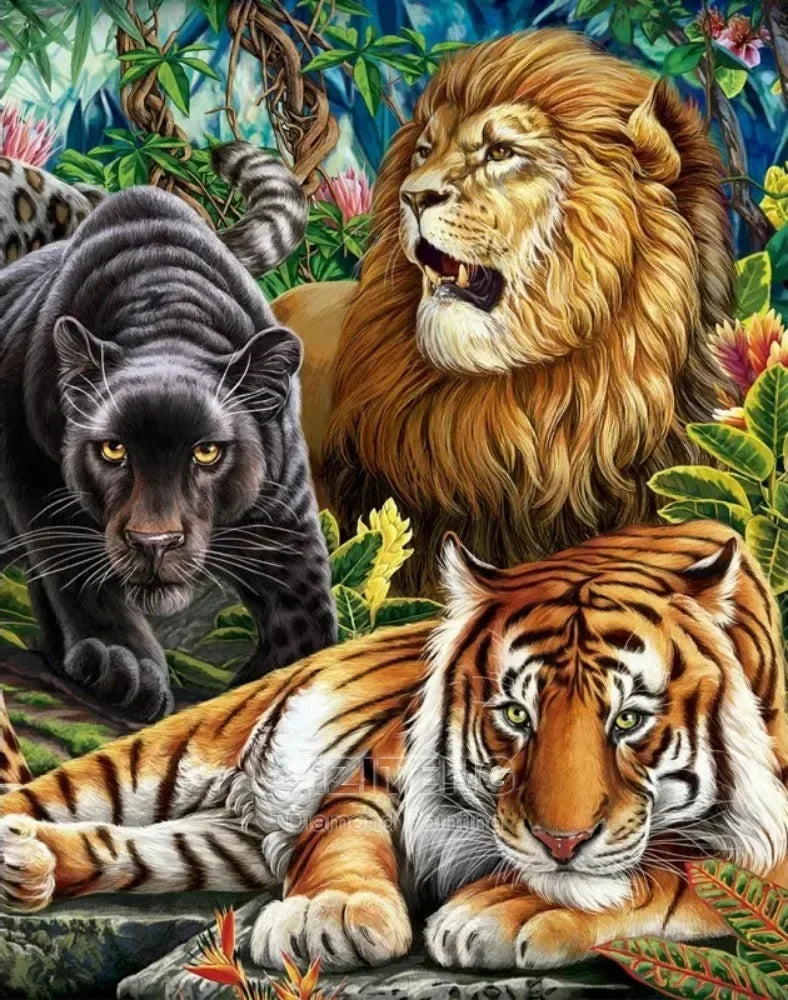 5D DIY Diamond Painting Tiger / Cheetah Full Square / Round Drill