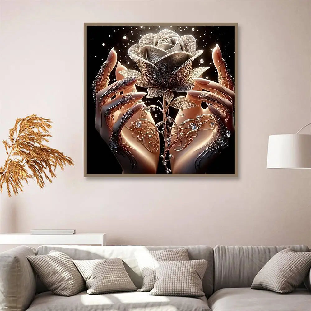 Huacan DIY Diamond Painting 5D Roses Flower Hand Full Round / Square Drill