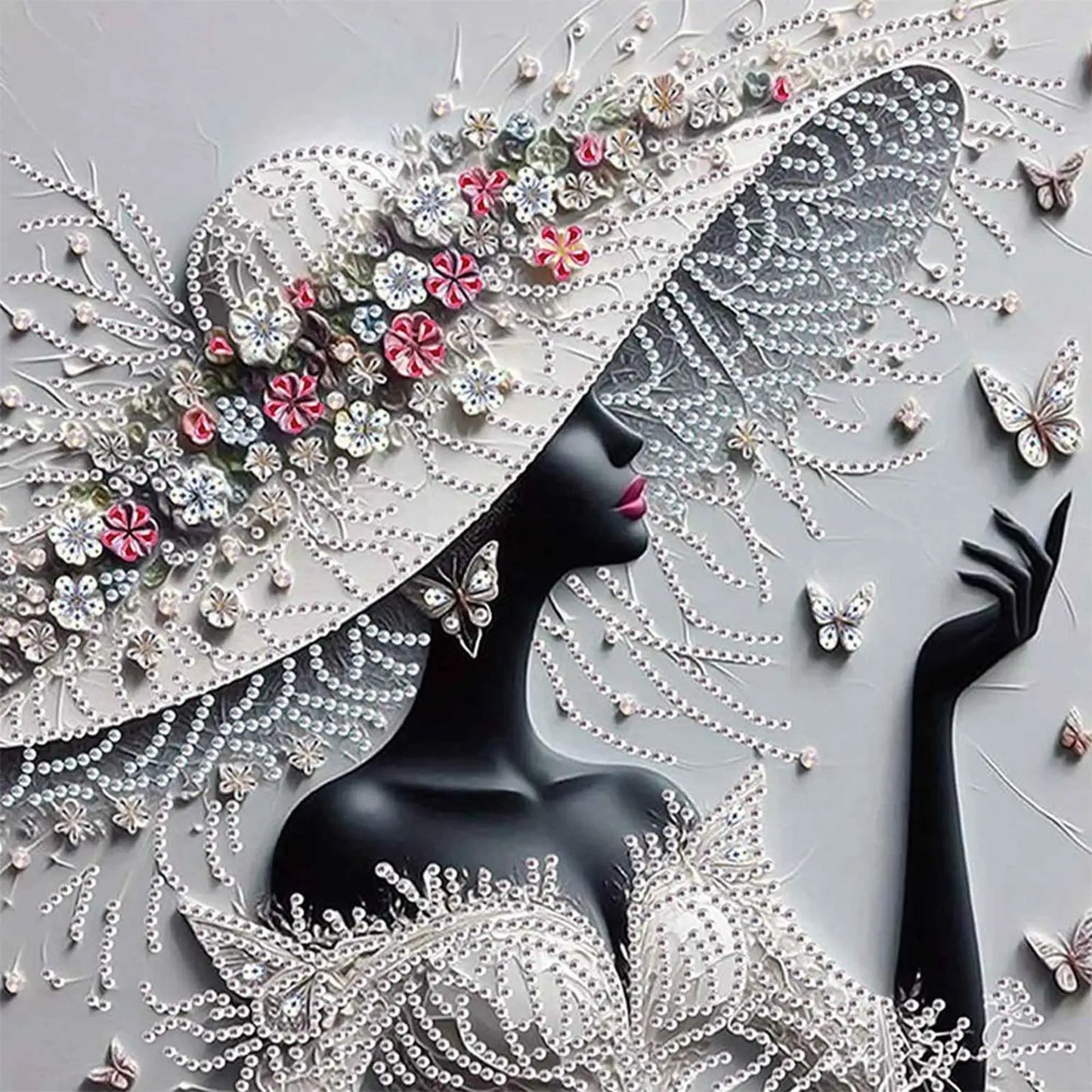 5D DIY Partial Special Shaped Drill Diamond Painting Kit Girls 30x30cm Unique Luster Painting and Resin Sequins