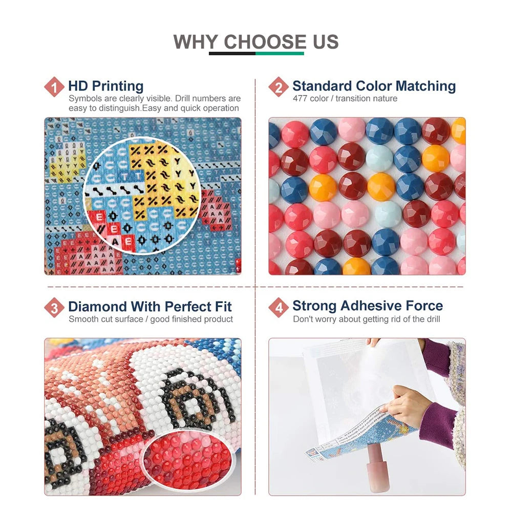 5D Diamond Painting Full Square / Round Family Poster Heart Text Love