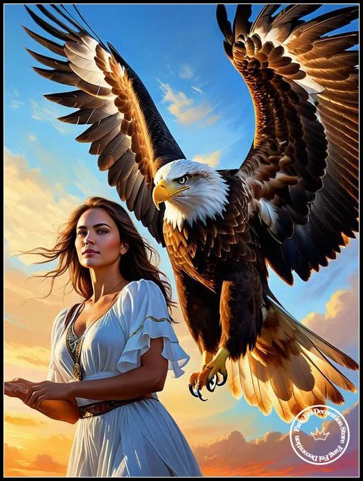 5D DIY Full Drill Eagle Animal Diamond Rhinestone Painting Bald Eagle Cross Stitch Kit Embroidery Picture Mosaic Home Decoration