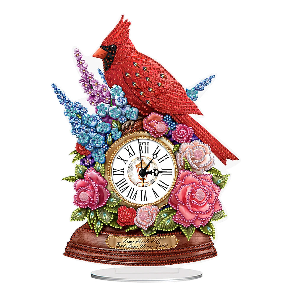 Acrylic Special Shaped Animal Flower, DIY Diamond Glitter Art Clock
