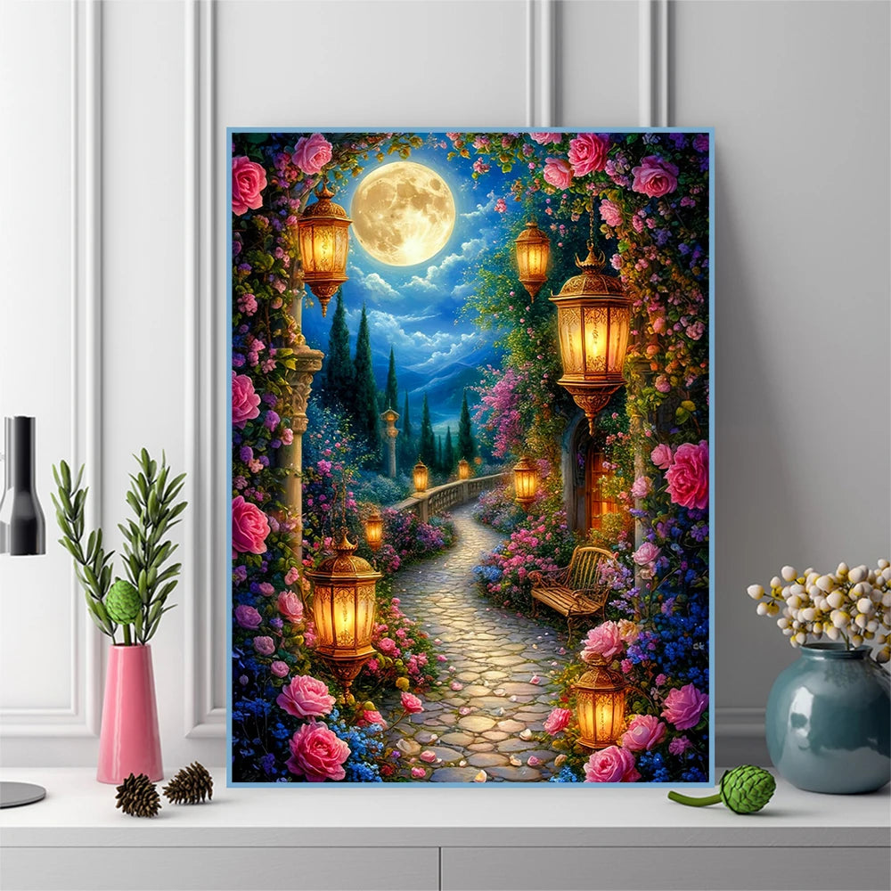 Evershine 5D Diamond Painting Mosaic Street Full Square Flower Craft Kit Painting Landscape Home Decor