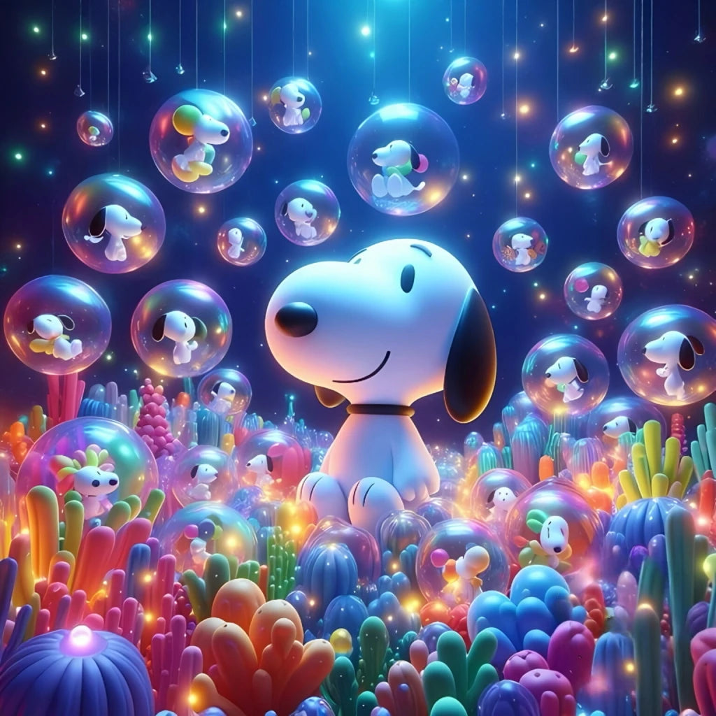 Snoopy Cartoon 5D DIY Art Diamond Round Drills