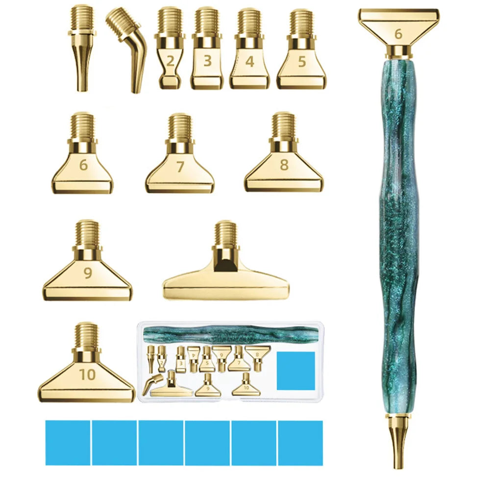 5D Resin Diamond Painting Pen Thread Metal Replacement Pen Heads Point Drill Pens With Glue Clay DIY Art Crafts Diamond Painting