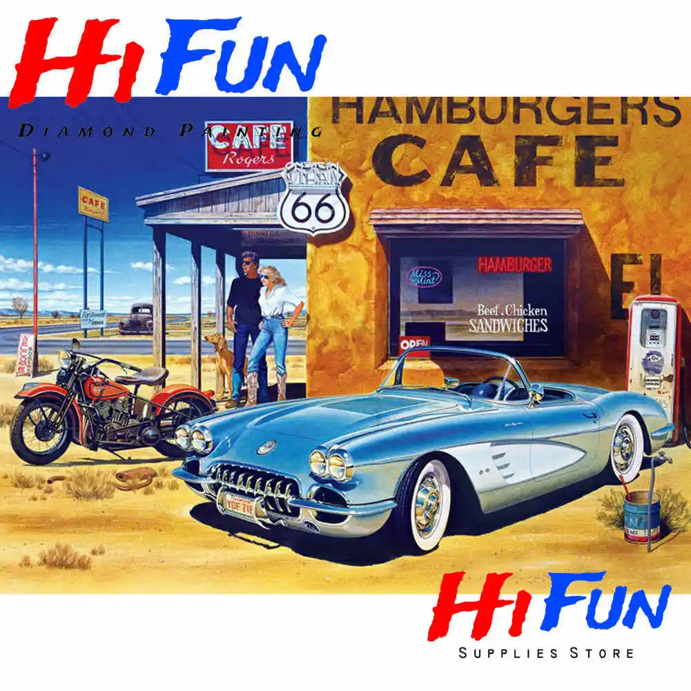 Vintage Classic Cars Diamond Painting, Square / Round Drill Diamond Art Kits, Automotive Art