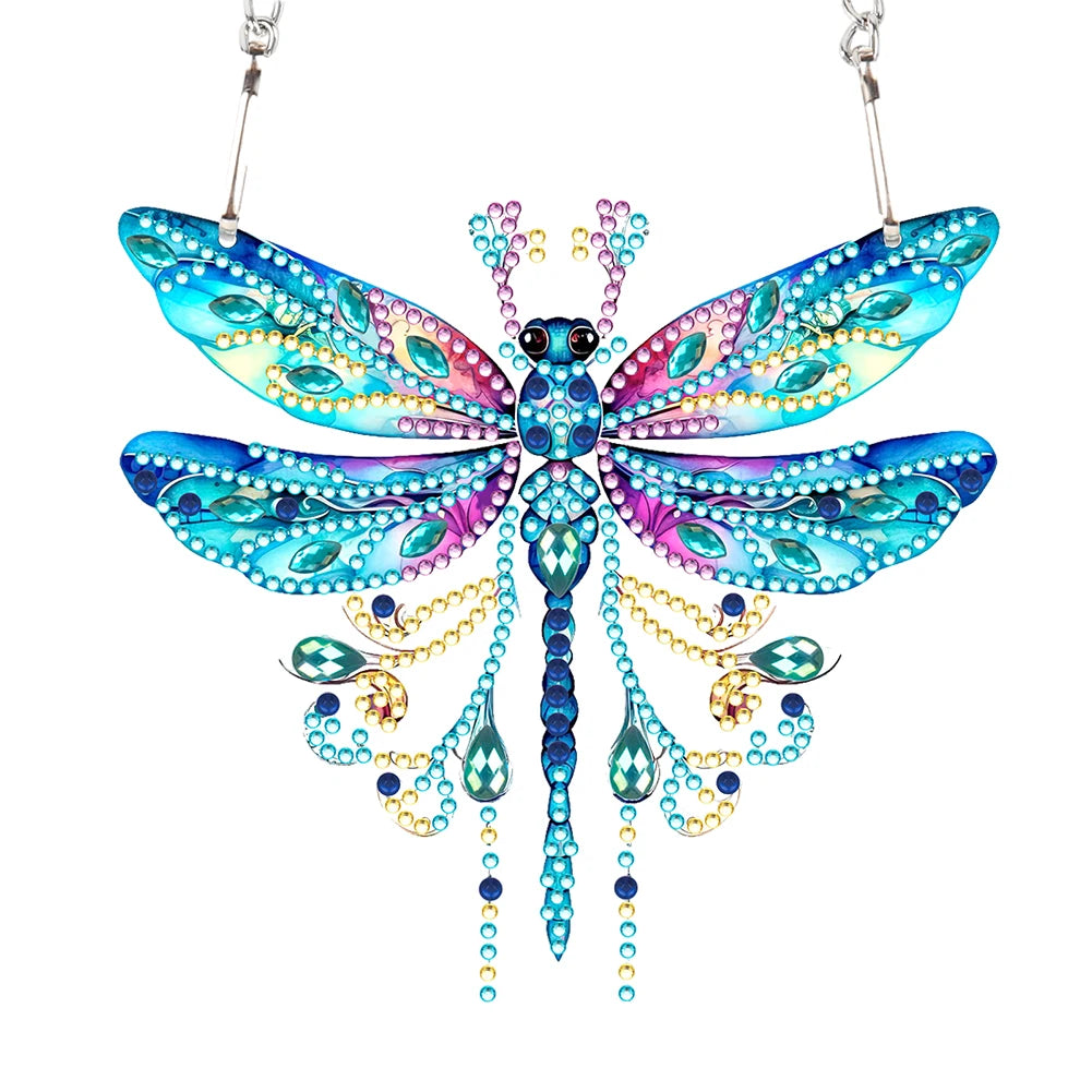 Acrylic Butterfly Single-Sided Diamond Painting Hanging Pendant Diamond Art Hanging Pendant 5D DIY Diamond Painting Dots Pendant