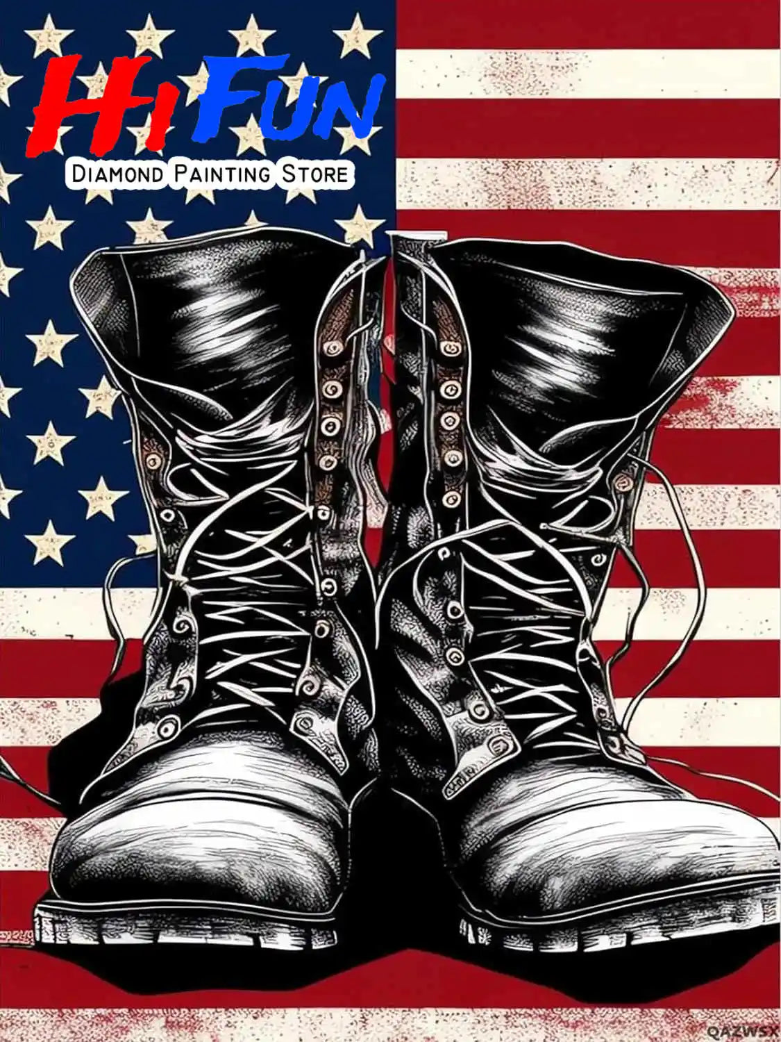 American Flag / Boots 5d DIY Diamond Painting Kits Full Square / Round Drills