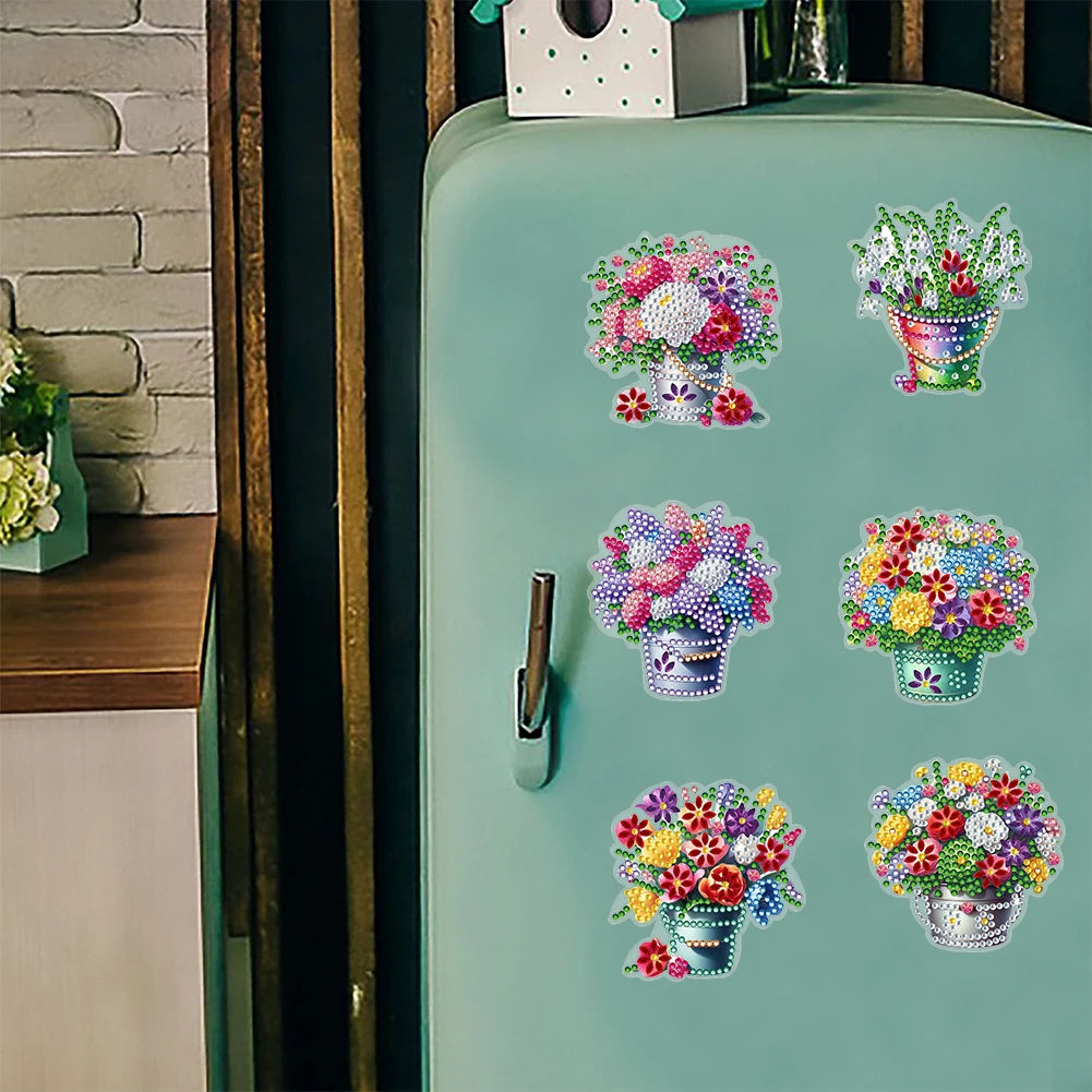 Special Shape DIY Diamond Painting Flower Fridge Magnets Sticker Kits