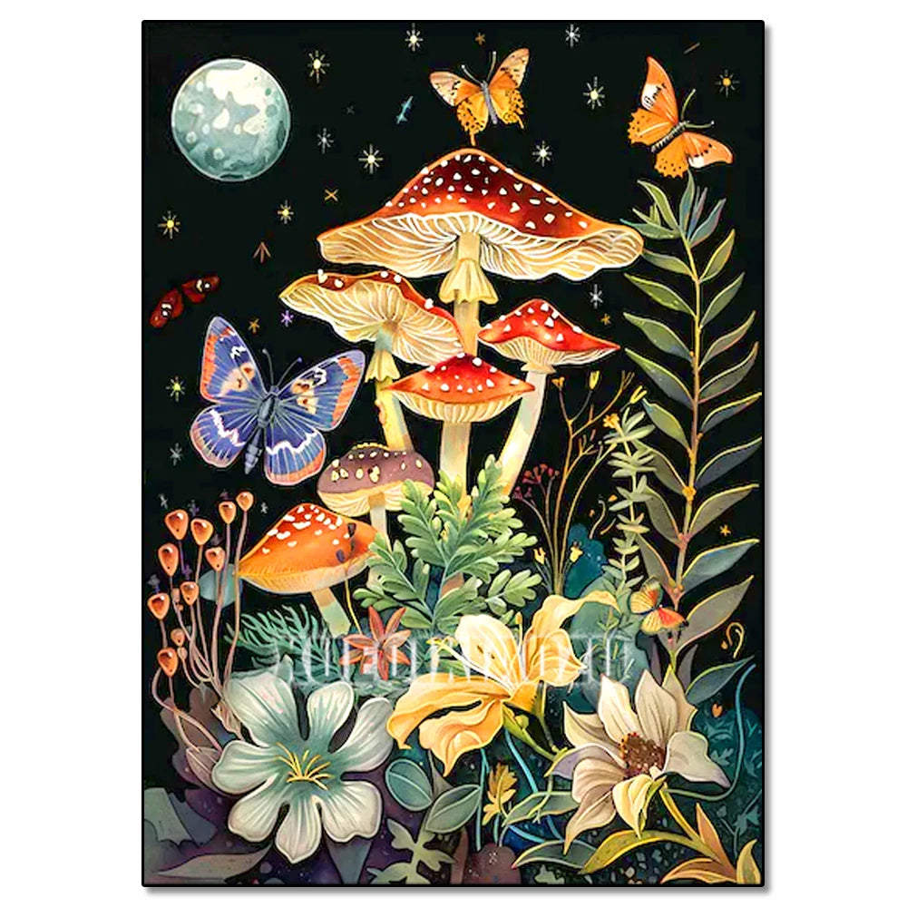 5D DIY Diamond Painting Kit Mushroom, Butterfly, Frog
