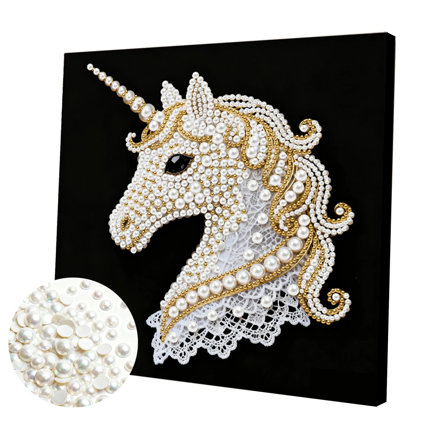 Pearl Painting Kit Pearl Gem Paintings Picture Arts Craft 25x25cm With Frame