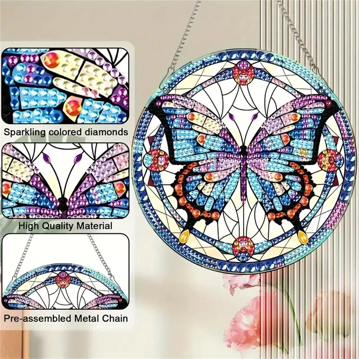 1pc/Set DIY Butterfly Diamond Painting Door Hanging Diamond Art Special Schapes