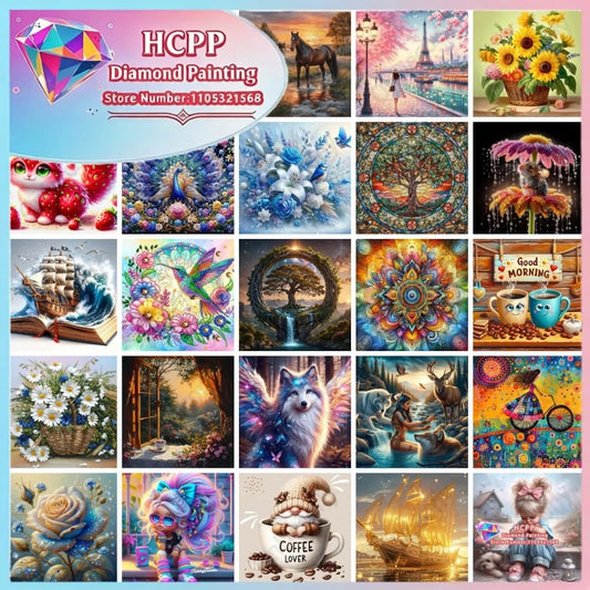 Abstract Animal Figure Landscape DIY Diamond Painting Kit Square/ Round Diamond 5D