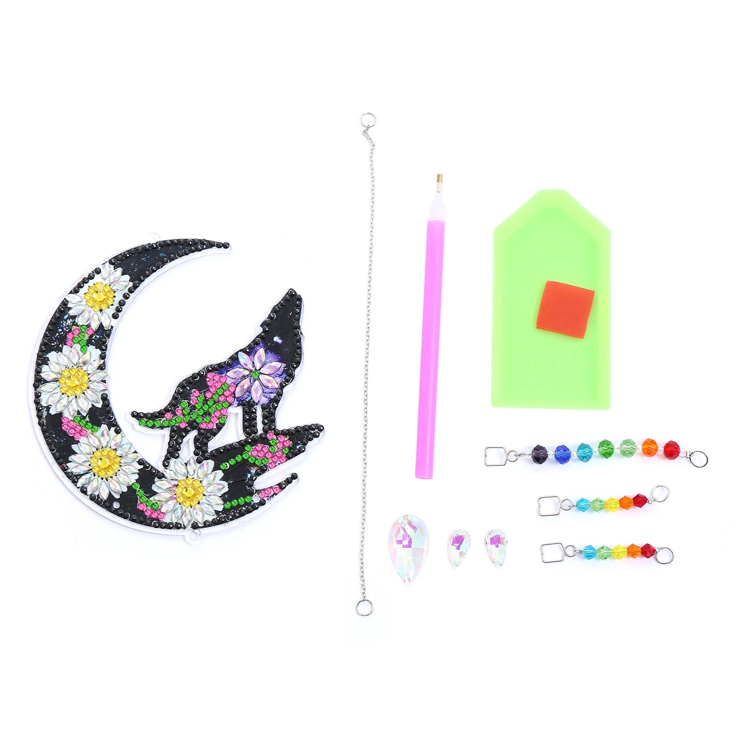1pc/Set DIY Sun and Moon Diamond Painting Sun Catchers Double Sided Windchimes With Crystal Diamond Art