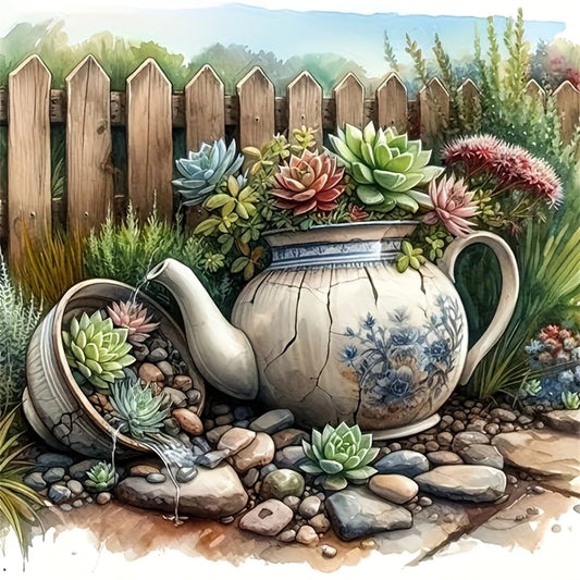 Momoart Diamond Painting Succulent Plants Flower New Arrival Acrylic Craft Supplies Diamond Mosaic Teapot DIY Handmade Gift