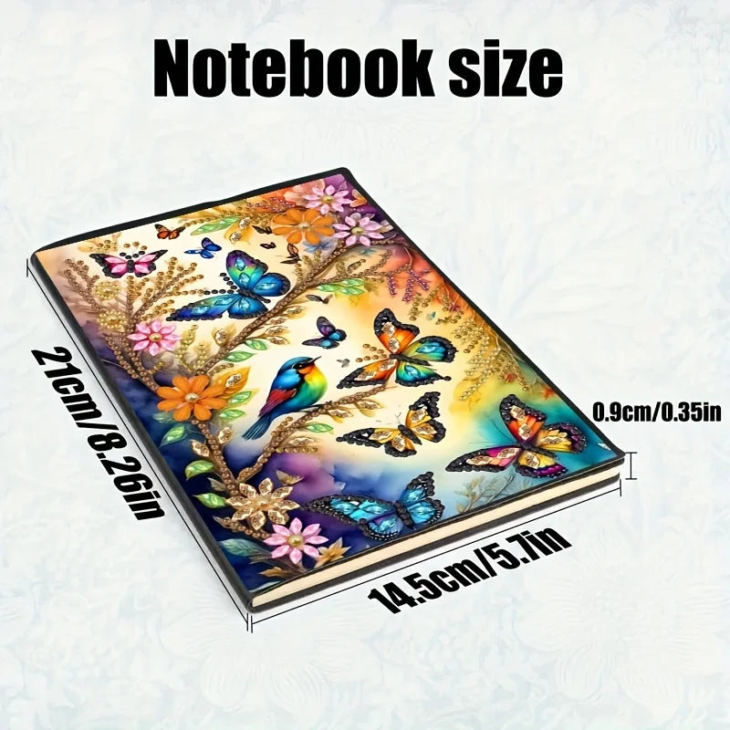 DIY Flower Butterfly Diamond Painting Notebook Special Shaped Diary Sketchbook Home Study
