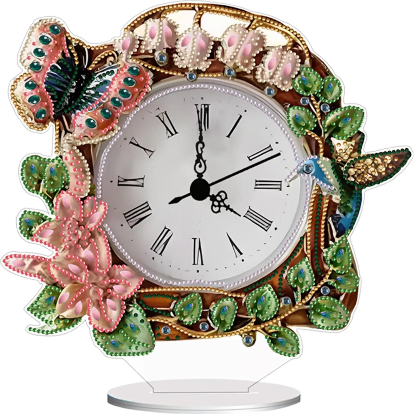 2D DIY Diamond Painting Clock, Handicraft Diamond Painting Clock Ornaments, Sparkling Crystal Diamond Clock, Creative Craft Project