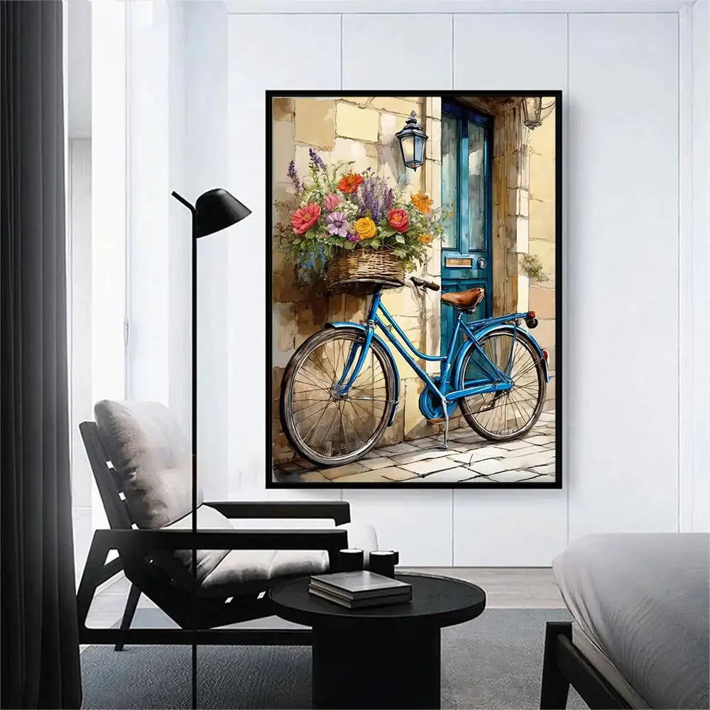 Momoart Classic Bicycle / Flowers / Door Landscape Diamond Painting Kits, DIY Diamond Mosaic  Handmade Gift