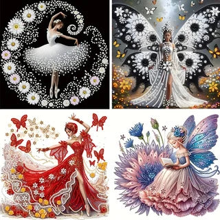 Fairy Diamond Painting Set - DIY Handicraft Set With Unique Shaped Crystals