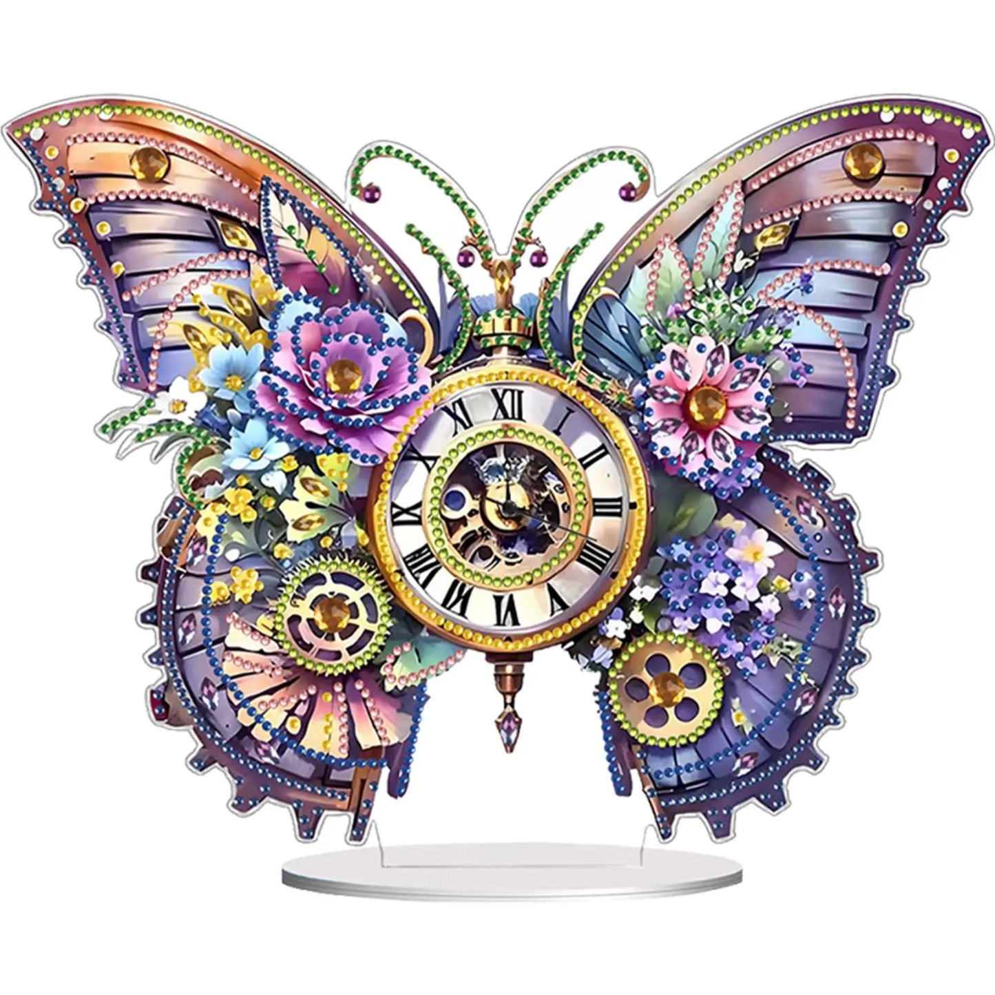 2D DIY Diamond Painting Clock, Handicraft Diamond Painting Clock Ornaments, Sparkling Crystal Diamond Clock, Creative Craft Project