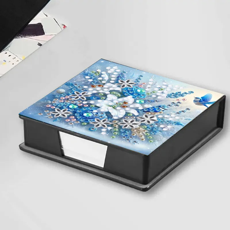 1 DIY Diamond Painting Set with dot Diamond flip label Box - Paper material with flower pattern - can hold 150 sheets of pape