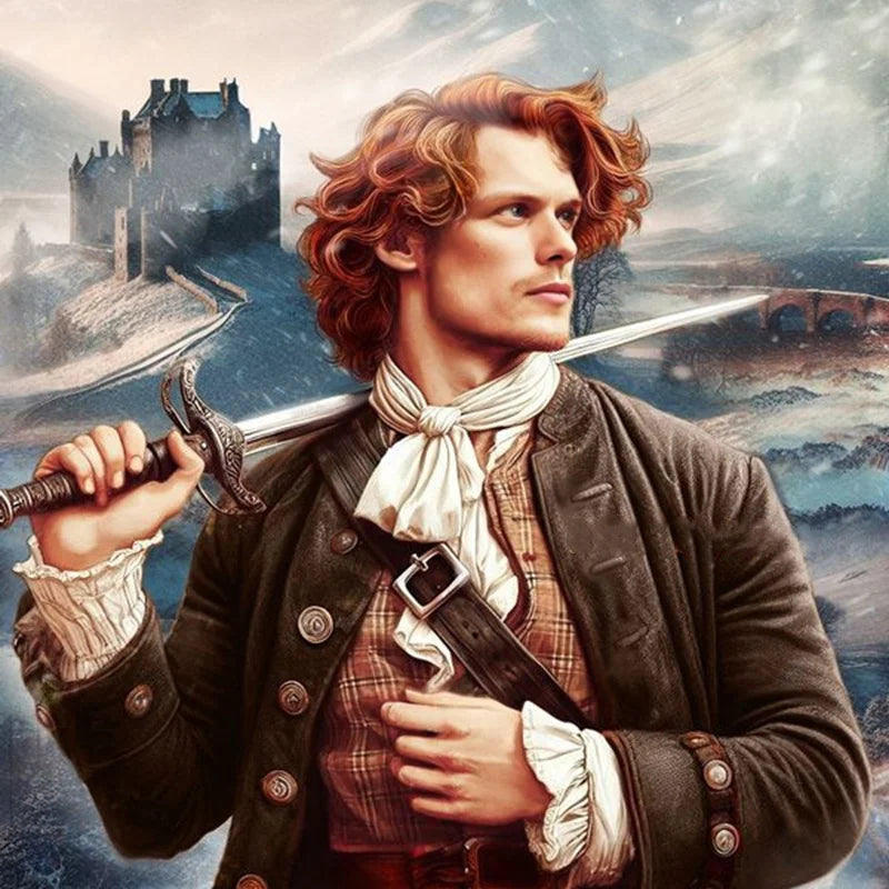 Outlander Diamond Painting Kit Claire Randall, Jamie Fraser Portrait DIY Round Drill