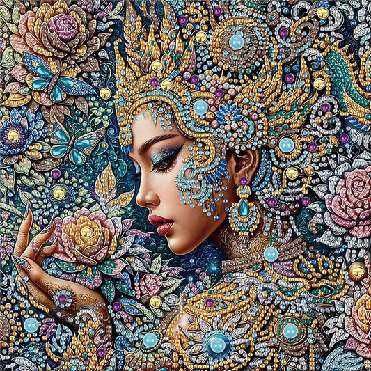 1pc 5D DIY Artificial Irregular Diamonds Painting Set For Adults Beginners, Pattern Rhinestones Art For Home Wall Decoration