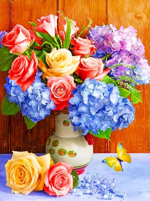 HUACAN Diamond Painting Nature Landscape Mountain House Scenery Tree Lake Full Square / Round Drills