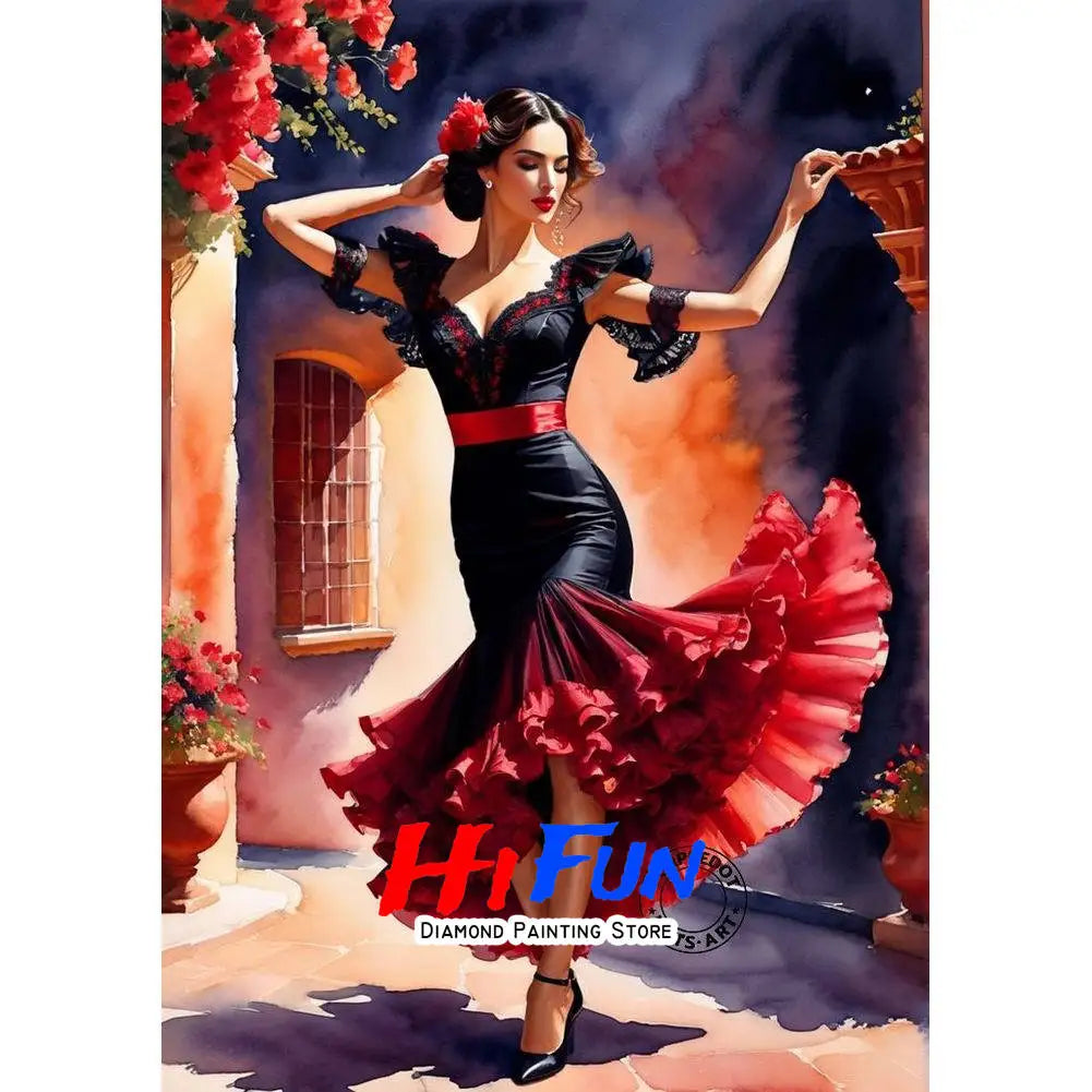DIY Diamond Painting Mosaic Flamenco Dancer Full Square/Round Drill
