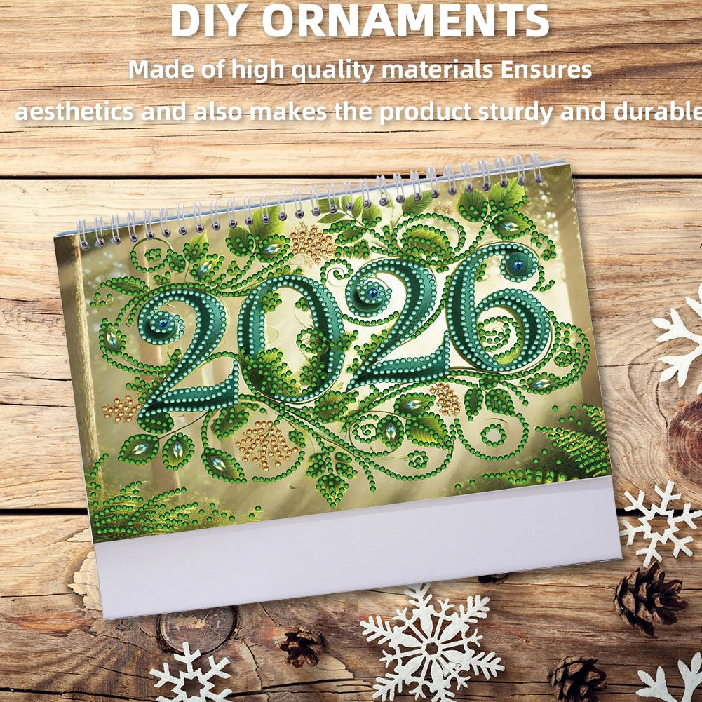 2026 Calendar Diamond Painting, Calendar Set With Irregular Shaped Diamonds Diamond Painting Kit DIY Diamond Art Desk Calendar