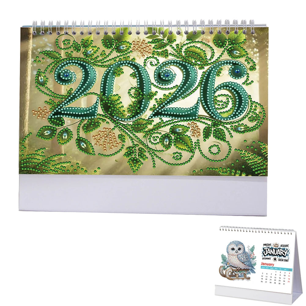 2026 Calendar Diamond Painting, Calendar Set With Irregular Shaped Diamonds Diamond Painting Kit DIY Diamond Art Desk Calendar