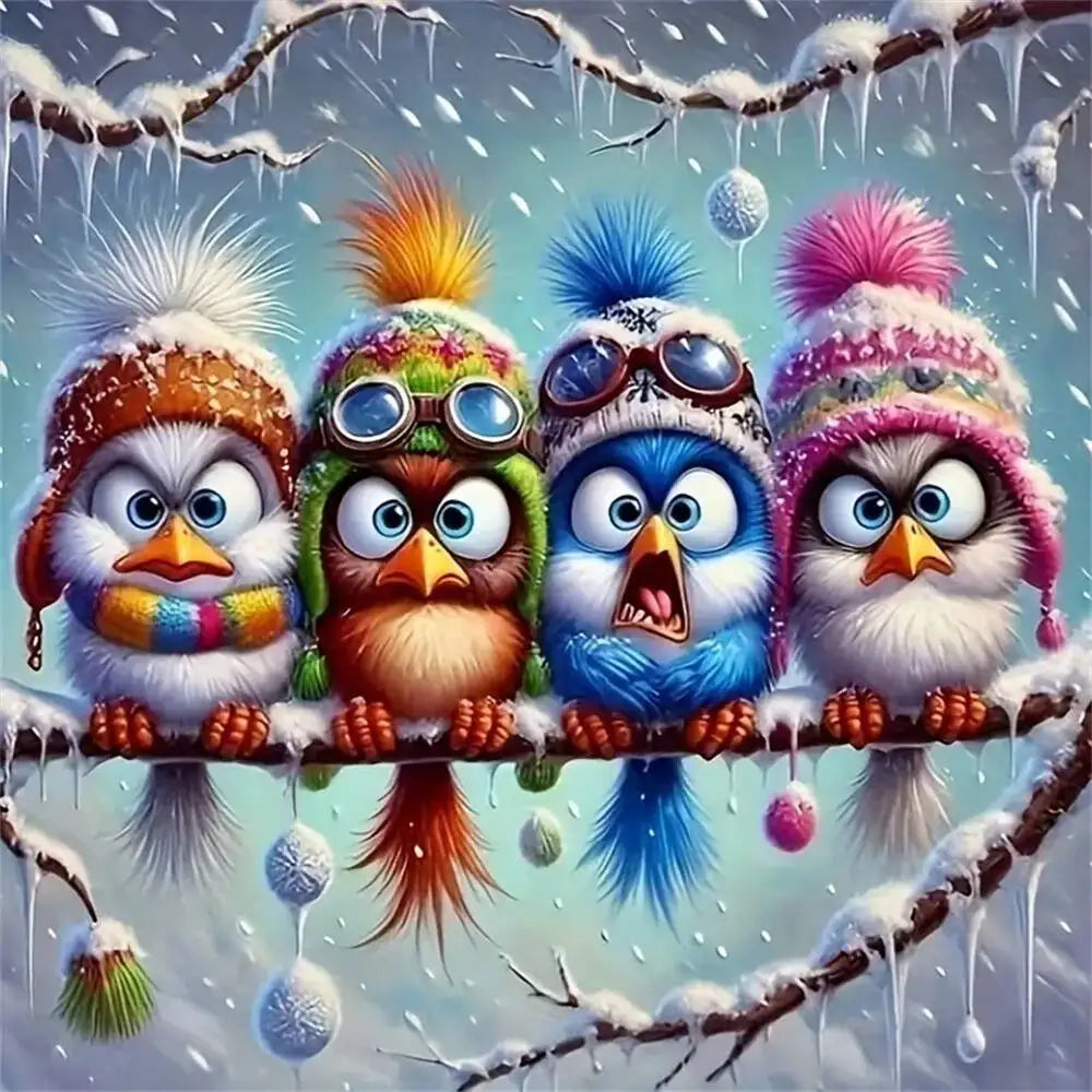 Momoart 5D DIY Diamond Painting Cartoon Birds Full Square / Round Drills