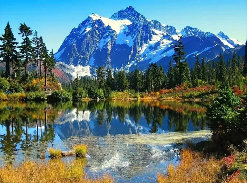 HUACAN Diamond Painting 5d Mountain Lake Landscape Handicrafts Home Decor Mosaic Kits Nature Scenery Full Square Round Drill