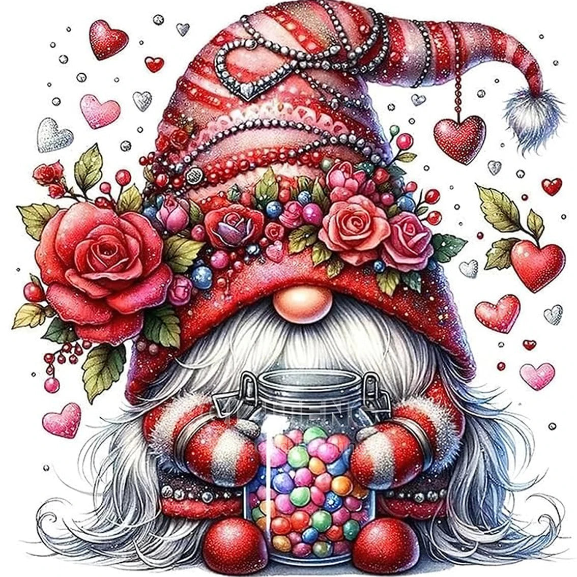 DIY Christmas Diamond Painting Gnome Full Diamond Mosaic Cartoon Elf Cross Stitch Set Art Festival Home Decoration Gift