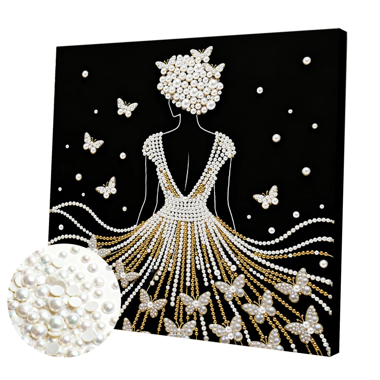 Pearl Painting Kit Pearl Gem Paintings Picture Arts Craft 25x25cm With Frame