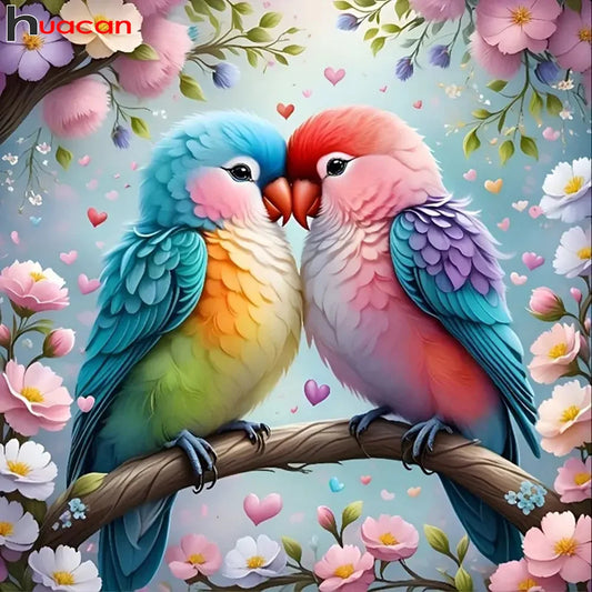 Huacan Animal Diamond Painting Parrots Full Square / Round Mosaic Flower
