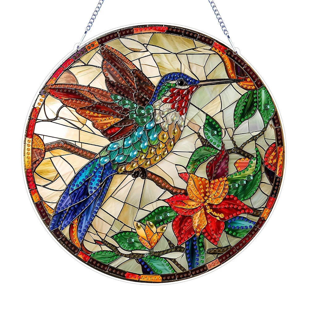 Double Sided Special Shaped Cute Animal Rhinestone Diamond Art Window Pendants, DIY Diamond Painting Hanging Ornament For Adults