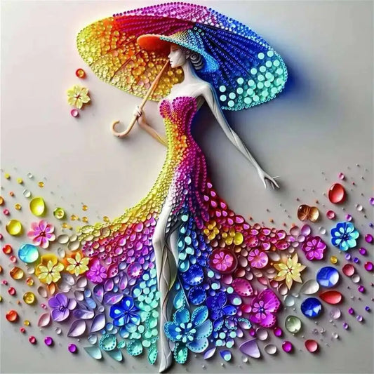 Huacan 5D Diamond Painting Woman Umbrella DIY Art Full Square / Round Drill