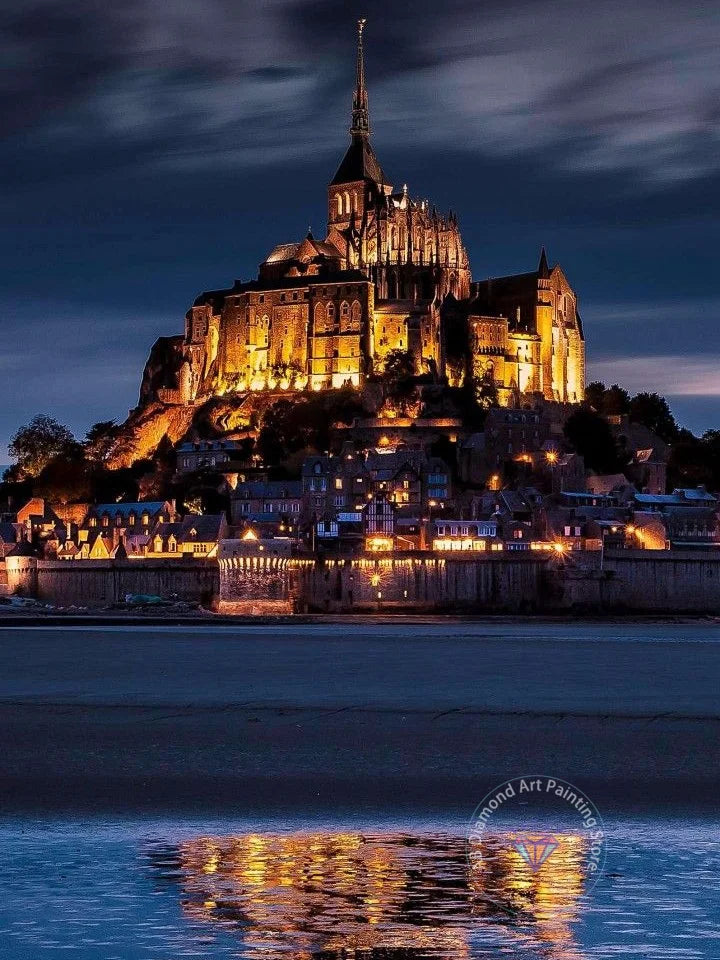 France Castle Mont Saint Michel Diamond Painting Kit 5D DIY Diamond Embroidery Cross Handmade Art Exquisite Gift Home Decoration
