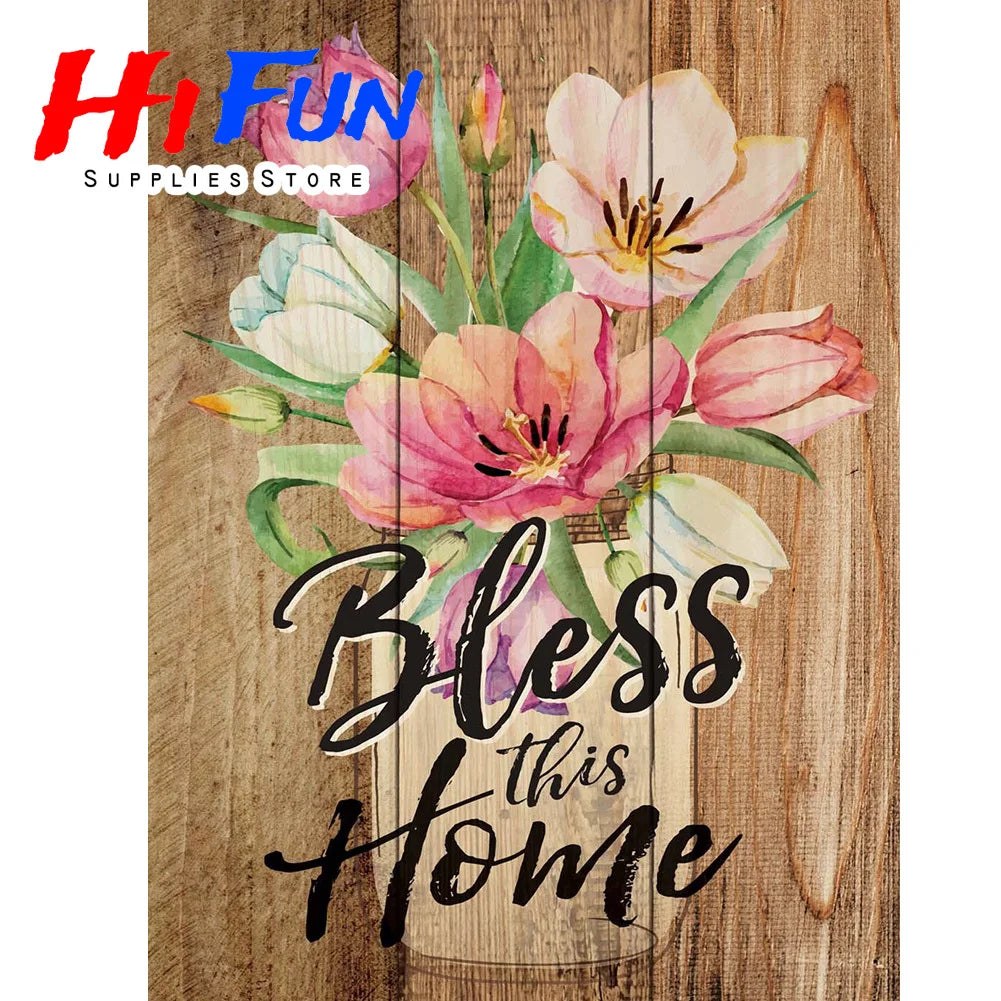 5D Diamond Painting Full Square / Round Family Poster Heart Text Love