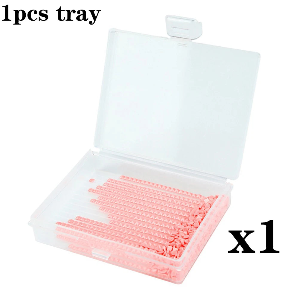 HOMFUN Diamond Painting Tray Storage Box With Lid, 5D Drill Accessories Tools Beading Curved Lock Buckle Plates
