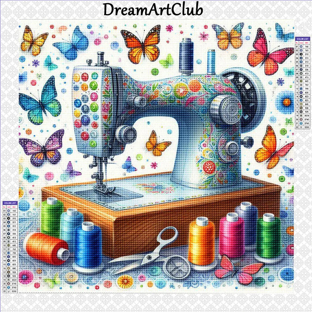 Sewing Machine Diamond Painting Full Round Drill